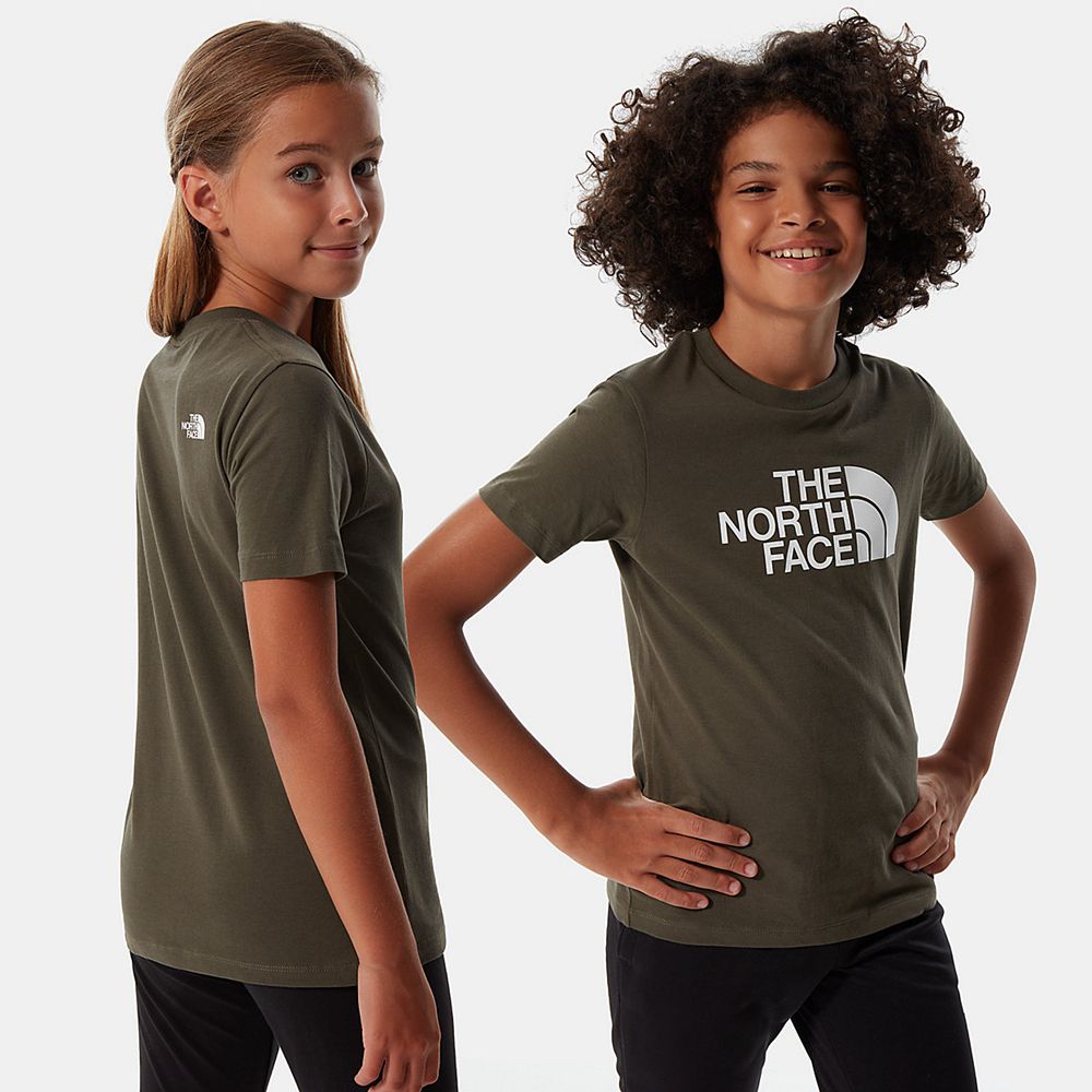 The North Face T-Shirts Youth Australia - The North Face Easy Short-Sleeve Green / White (XGZ-638250